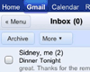 Gmail has a new look on the iPhone browser